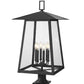 Z-Lite Rainer 14" W x 34" H 6-Light Black Aluminum Outdoor Pier Mounted Fixture With Clear Seedy Glass Shade