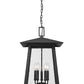 Z-Lite Rainer 16" 5-Light Black Aluminum Outdoor Chain Mount Ceiling Fixture With Clear Seedy Glass Shade