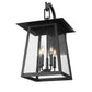 Z-Lite Rainer 16" 5-Light Black Aluminum Outdoor Wall Light With Clear Seedy Glass Shade