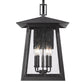 Z-Lite Rainer 16" 5-Light Black Aluminum Outdoor Wall Light With Clear Seedy Glass Shade
