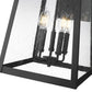 Z-Lite Rainer 16" 5-Light Black Aluminum Outdoor Wall Light With Clear Seedy Glass Shade