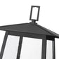 Z-Lite Rainer 16" W x 146" H 4-Light Black Aluminum Outdoor Post Mounted Fixture With Clear Seedy Glass Shade