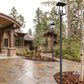 Z-Lite Rainer 16" W x 146" H 4-Light Black Aluminum Outdoor Post Mounted Fixture With Clear Seedy Glass Shade