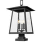 Z-Lite Rainer 16" W x 29" H 5-Light Black Aluminum Outdoor Pier Mounted Fixture With Clear Seedy Glass Shade