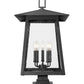 Z-Lite Rainer 16" W x 29" H 5-Light Black Aluminum Outdoor Pier Mounted Fixture With Clear Seedy Glass Shade
