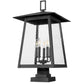 Z-Lite Rainer 16" W x 29" H 5-Light Black Aluminum Outdoor Pier Mounted Fixture With Clear Seedy Glass Shade