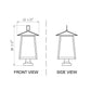 Z-Lite Rainer 16" W x 29" H 5-Light Black Aluminum Outdoor Pier Mounted Fixture With Clear Seedy Glass Shade
