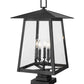 Z-Lite Rainer 16" W x 29" H 5-Light Black Aluminum Outdoor Pier Mounted Fixture With Clear Seedy Glass Shade