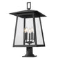 Z-Lite Rainer 16" W x 30" H 5-Light Black Aluminum Outdoor Pier Mounted Fixture With Clear Seedy Glass Shade