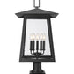 Z-Lite Rainer 16" W x 30" H 5-Light Black Aluminum Outdoor Pier Mounted Fixture With Clear Seedy Glass Shade