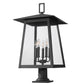 Z-Lite Rainer 16" W x 30" H 5-Light Black Aluminum Outdoor Pier Mounted Fixture With Clear Seedy Glass Shade