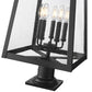 Z-Lite Rainer 16" W x 30" H 5-Light Black Aluminum Outdoor Pier Mounted Fixture With Clear Seedy Glass Shade