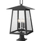 Z-Lite Rainer 16" W x 30" H 5-Light Black Aluminum Outdoor Pier Mounted Fixture With Clear Seedy Glass Shade