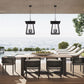 Z-Lite Rainer 18" 6-Light Black Aluminum Outdoor Chain Mount Ceiling Fixture With Clear Seedy Glass Shade