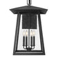 Z-Lite Rainer 18" 6-Light Black Aluminum Outdoor Wall Light With Clear Seedy Glass Shade