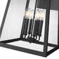 Z-Lite Rainer 18" 6-Light Black Aluminum Outdoor Wall Light With Clear Seedy Glass Shade