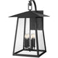 Z-Lite Rainer 18" 6-Light Black Aluminum Outdoor Wall Light With Clear Seedy Glass Shade