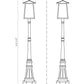 Z-Lite Rainer 18" W x 114" H 6-Light Black Aluminum Outdoor Post Mounted Fixture With Clear Seedy Glass Shade