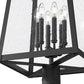 Z-Lite Rainer 18" W x 126" H 6-Light Black Aluminum Outdoor Post Mounted Fixture With Clear Seedy Glass Shade