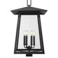 Z-Lite Rainer 18" W x 30" H 6-Light Black Aluminum Outdoor Post Mount Fixture With Clear Seedy Glass Shade