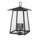 Z-Lite Rainer 18" W x 30" H 6-Light Black Aluminum Outdoor Post Mount Fixture With Clear Seedy Glass Shade