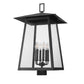Z-Lite Rainer 18" W x 30" H 6-Light Black Aluminum Outdoor Post Mount Fixture With Clear Seedy Glass Shade