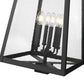 Z-Lite Rainer 18" W x 30" H 6-Light Black Aluminum Outdoor Post Mount Fixture With Clear Seedy Glass Shade