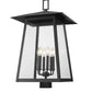 Z-Lite Rainer 18" W x 30" H 6-Light Black Aluminum Outdoor Post Mount Fixture With Clear Seedy Glass Shade