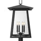 Z-Lite Rainer 18" W x 32" H 4-Light Black Aluminum Outdoor Post Mount Fixture With Clear Seedy Glass Shade