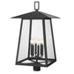 Z-Lite Rainer 18" W x 32" H 4-Light Black Aluminum Outdoor Post Mount Fixture With Clear Seedy Glass Shade
