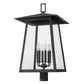 Z-Lite Rainer 18" W x 32" H 4-Light Black Aluminum Outdoor Post Mount Fixture With Clear Seedy Glass Shade