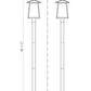Z-Lite Rainer 5015PHBR-5012P-BK 4-Light Black Aluminum Outdoor Post Mounted Fixture With Clear Seedy Glass Shade