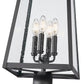 Z-Lite Rainer 5015PHBR-519P-BK 4-Light Black Aluminum Outdoor Post Mounted Fixture With Clear Seedy Glass Shade