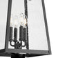 Z-Lite Rainer 5015PHBR-567P-BK 4-Light Black Aluminum Outdoor Post Mounted Fixture With Clear Seedy Glass Shade