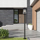 Z-Lite Rainer 5015PHBR-567P-BK 4-Light Black Aluminum Outdoor Post Mounted Fixture With Clear Seedy Glass Shade