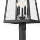 Z-Lite Rainer 5015PHXLR-5010P-BK 5-Light Black Aluminum Outdoor Post Mounted Fixture With Clear Seedy Glass Shade