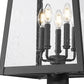 Z-Lite Rainer 5015PHXLR-5011P-BK 5-Light Black Aluminum Outdoor Post Mounted Fixture With Clear Seedy Glass Shade