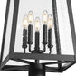 Z-Lite Rainer 5015PHXLR-519P-BK 5-Light Black Aluminum Outdoor Post Mounted Fixture With Clear Seedy Glass Shade