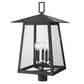 Z-Lite Rainer 5015PHXLR-BK 5-Light Black Aluminum Outdoor Post Mount Fixture With Clear Seedy Glass Shade