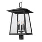 Z-Lite Rainer 5015PHXLR-BK 5-Light Black Aluminum Outdoor Post Mount Fixture With Clear Seedy Glass Shade