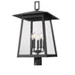 Z-Lite Rainer 5015PHXLR-BK 5-Light Black Aluminum Outdoor Post Mount Fixture With Clear Seedy Glass Shade