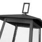 Z-Lite Rainer 5015PHXLS-536P-BK 5-Light Black Aluminum Outdoor Post Mounted Fixture With Clear Seedy Glass Shade
