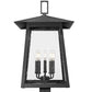 Z-Lite Rainer 5015PHXLS-BK 5-Light Black Aluminum Outdoor Post Mount Fixture With Clear Seedy Glass Shade
