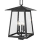 Z-Lite Rainer 5015PHXLS-BK 5-Light Black Aluminum Outdoor Post Mount Fixture With Clear Seedy Glass Shade