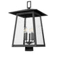 Z-Lite Rainer 5015PHXLS-BK 5-Light Black Aluminum Outdoor Post Mount Fixture With Clear Seedy Glass Shade