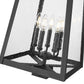 Z-Lite Rainer 5015PHXLS-BK 5-Light Black Aluminum Outdoor Post Mount Fixture With Clear Seedy Glass Shade