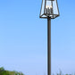 Z-Lite Rainer 5015PHXXLR-511P-BK 6-Light Black Aluminum Outdoor Post Mounted Fixture With Clear Seedy Glass Shade