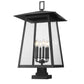 Z-Lite Rainer 5015PHXXLS-SQPM-BK 6-Light Black Aluminum Outdoor Pier Mount Fixture With Clear Seedy Glass Shade