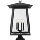 Z-Lite Rainer 5015PHXXLS-SQPM-BK 6-Light Black Aluminum Outdoor Pier Mount Fixture With Clear Seedy Glass Shade