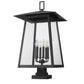 Z-Lite Rainer 5015PHXXLS-SQPM-BK 6-Light Black Aluminum Outdoor Pier Mount Fixture With Clear Seedy Glass Shade
